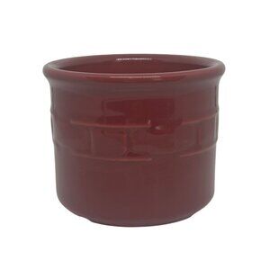 VTG Longaberger Woven Tradition Pottery One Pint Salt Crock Paprika Red USA 3.5"